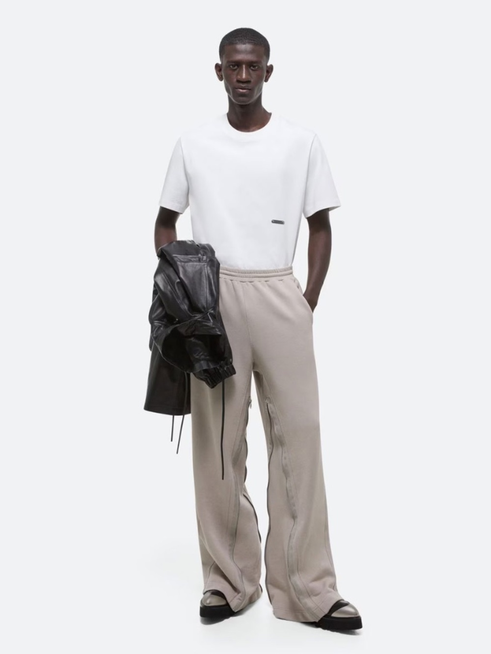 Rare Helmut Lang Zipper Flared Inseam Track Pants Made In Portugal
